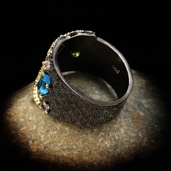 925 Silver Artisan Made Art Deco Ring - Picture 3 of 8